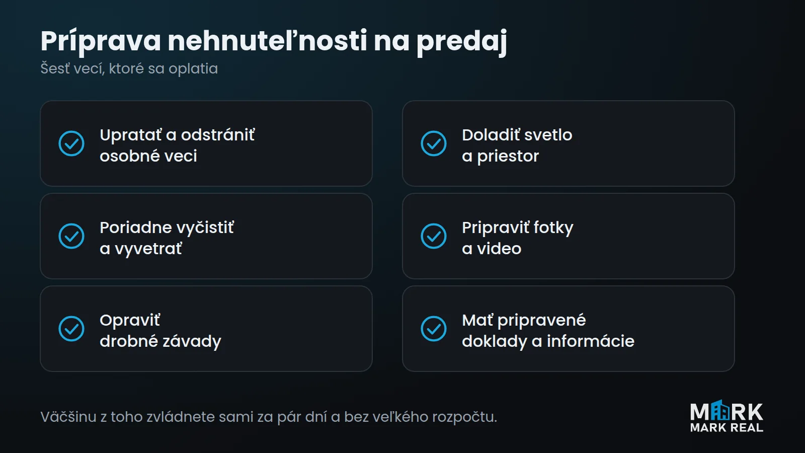 Príprava nehnuteľnosti na predaj: šesť vecí, ktoré sa oplatia